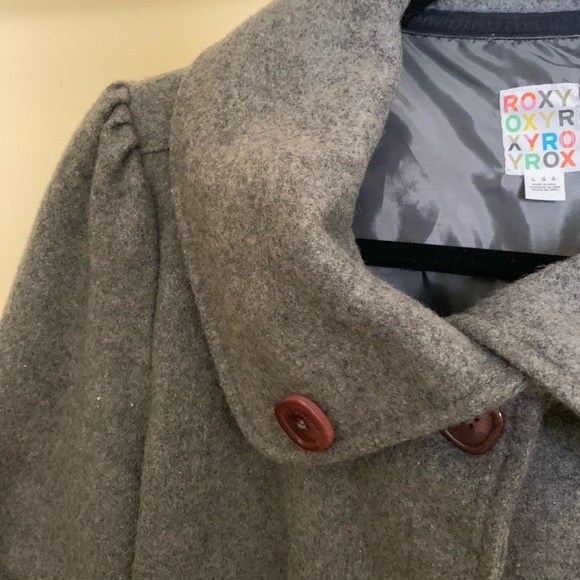 Roxy Gray Wool Peacoat 3/4 Sleeves - Picture 6 of 8